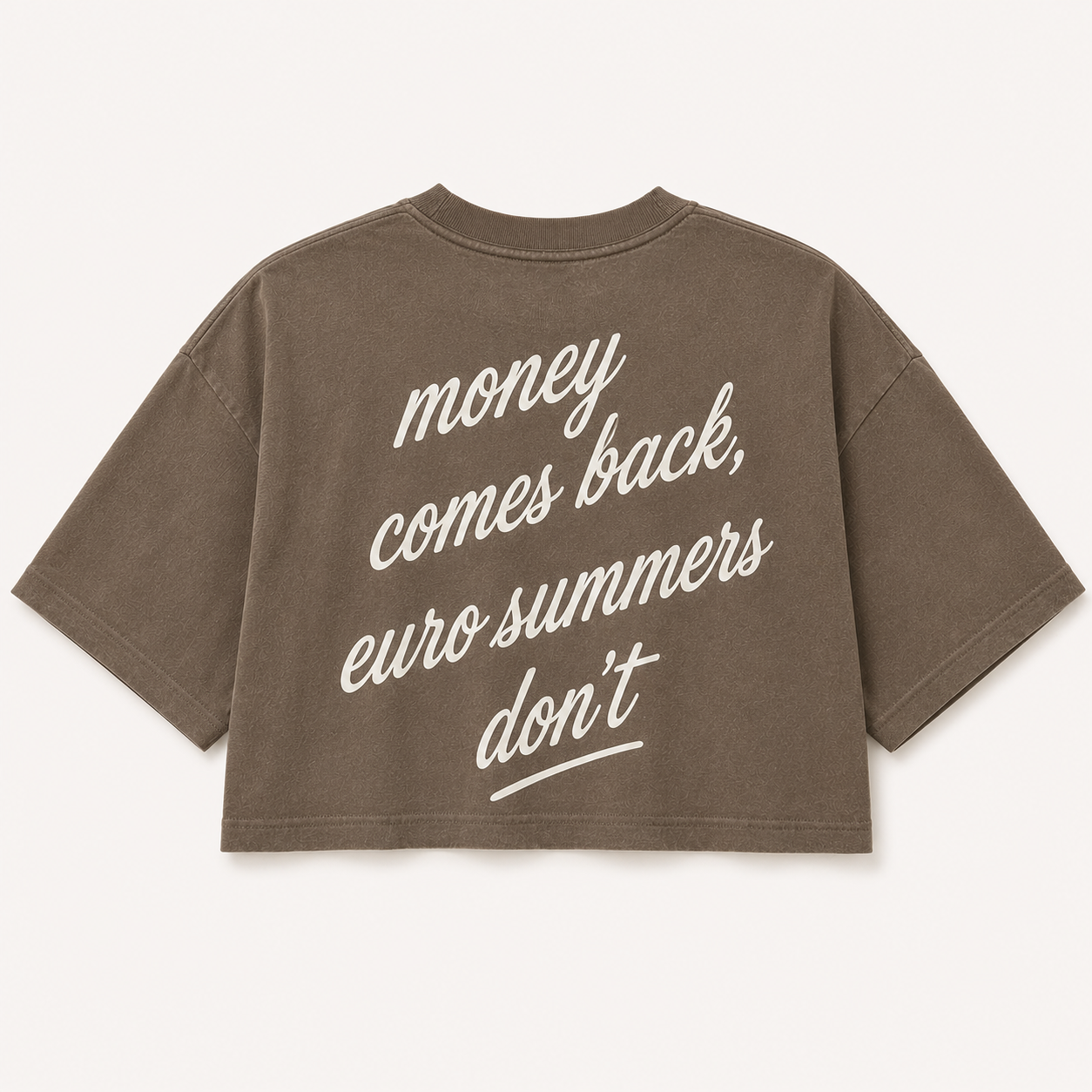 Money Comes Back Cropped Tee – Espresso