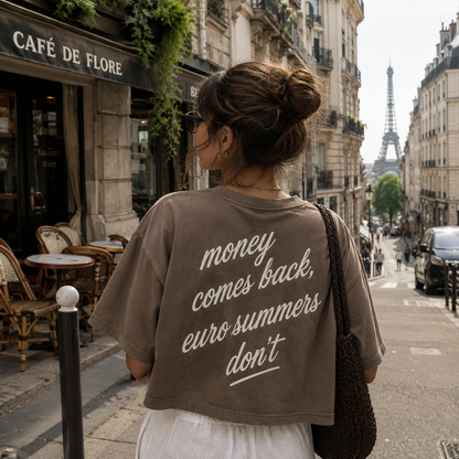 Money Comes Back Cropped Tee – Espresso