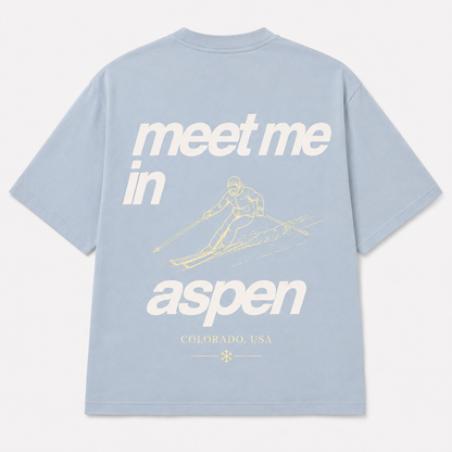Meet Me in Aspen Tee — Glacier (Blue)